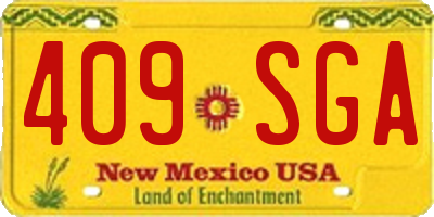 NM license plate 409SGA
