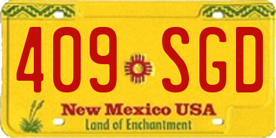 NM license plate 409SGD