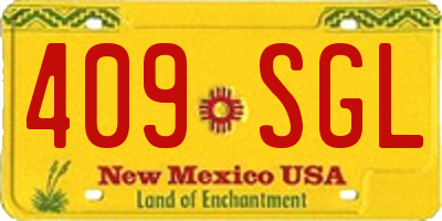NM license plate 409SGL