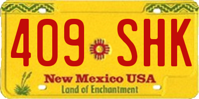 NM license plate 409SHK