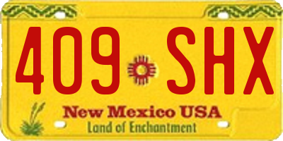 NM license plate 409SHX