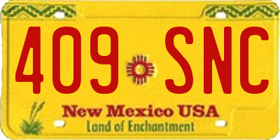NM license plate 409SNC