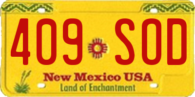 NM license plate 409SOD