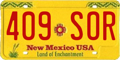 NM license plate 409SOR