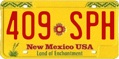NM license plate 409SPH