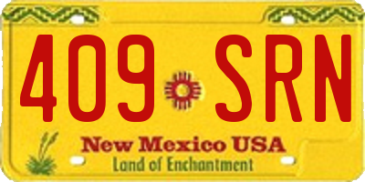 NM license plate 409SRN