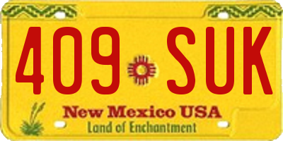 NM license plate 409SUK