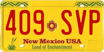 NM license plate 409SVP