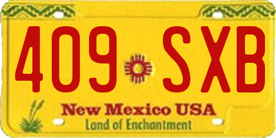 NM license plate 409SXB