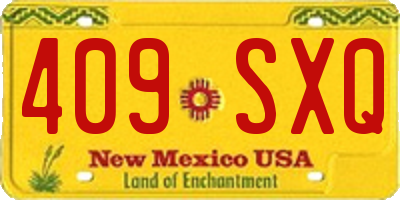 NM license plate 409SXQ