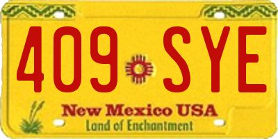 NM license plate 409SYE