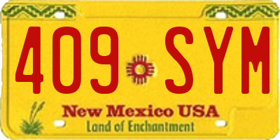 NM license plate 409SYM