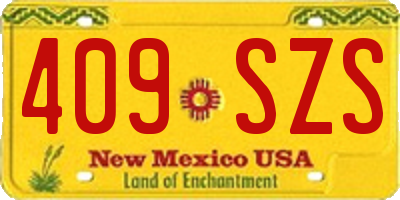 NM license plate 409SZS