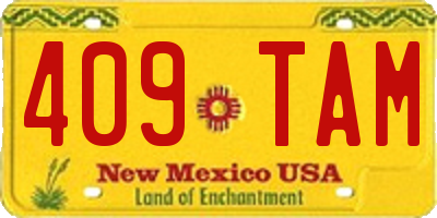 NM license plate 409TAM