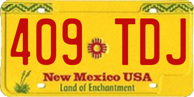 NM license plate 409TDJ