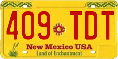 NM license plate 409TDT