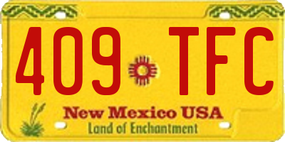 NM license plate 409TFC