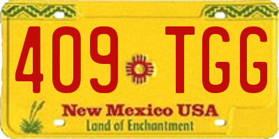 NM license plate 409TGG
