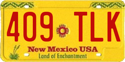 NM license plate 409TLK