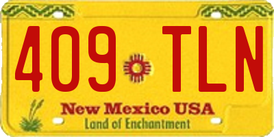 NM license plate 409TLN