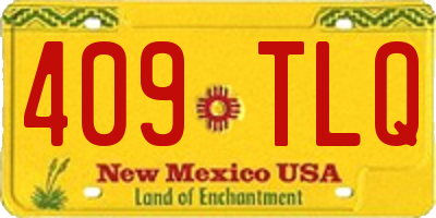NM license plate 409TLQ