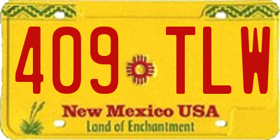 NM license plate 409TLW