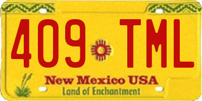 NM license plate 409TML