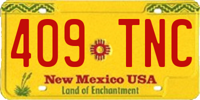 NM license plate 409TNC
