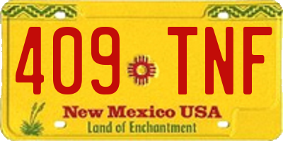NM license plate 409TNF