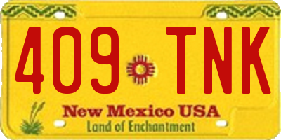 NM license plate 409TNK