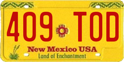 NM license plate 409TOD