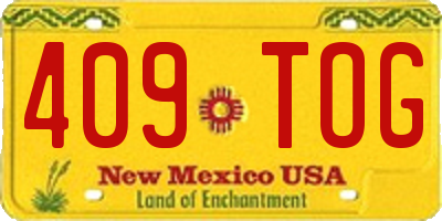 NM license plate 409TOG