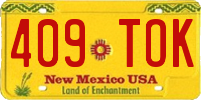 NM license plate 409TOK