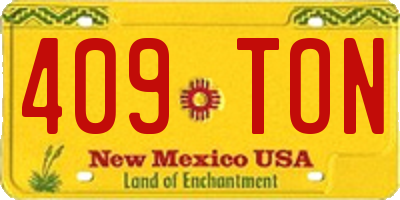 NM license plate 409TON