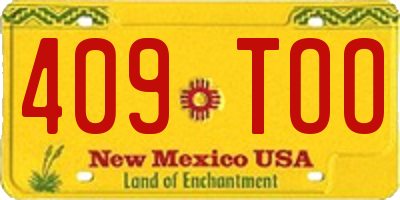 NM license plate 409TOO