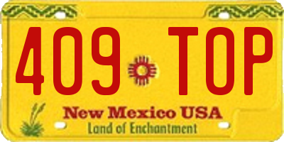 NM license plate 409TOP