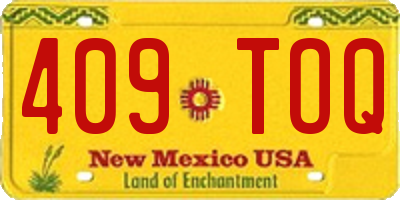 NM license plate 409TOQ