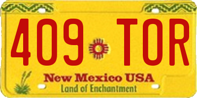 NM license plate 409TOR