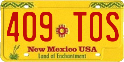 NM license plate 409TOS