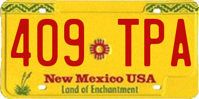 NM license plate 409TPA
