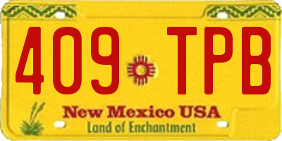 NM license plate 409TPB