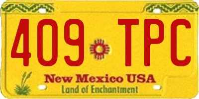 NM license plate 409TPC