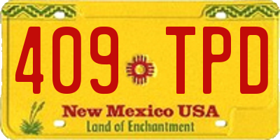 NM license plate 409TPD