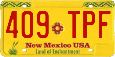 NM license plate 409TPF