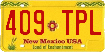 NM license plate 409TPL