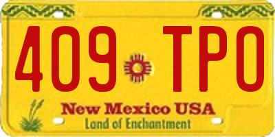 NM license plate 409TPO