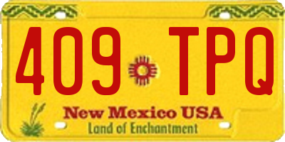NM license plate 409TPQ