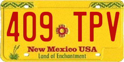 NM license plate 409TPV