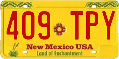 NM license plate 409TPY