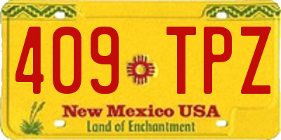 NM license plate 409TPZ